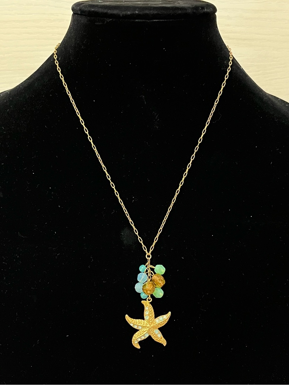 Catherine Popesco France Starfish Necklace 18" Gold Plated Chain READ